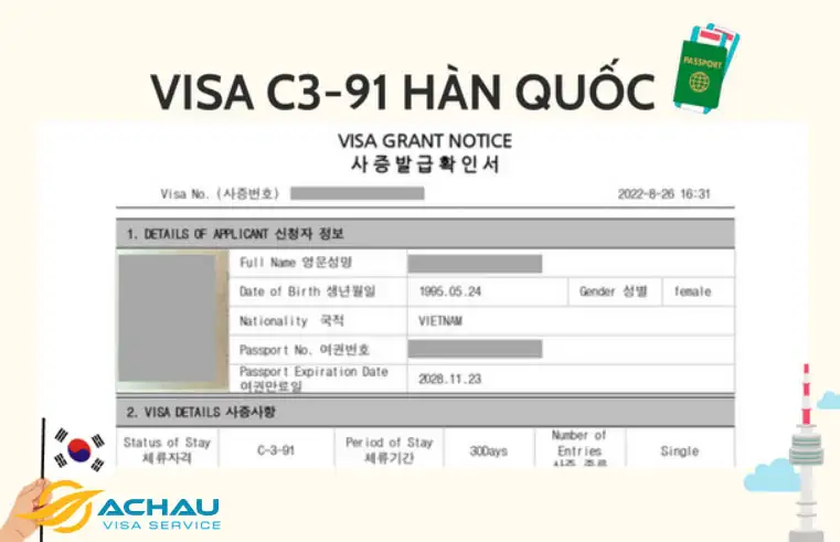 Visa C3-91 (Visa 5 năm Hàn Quốc) 2024: Những đổi mới cần biết