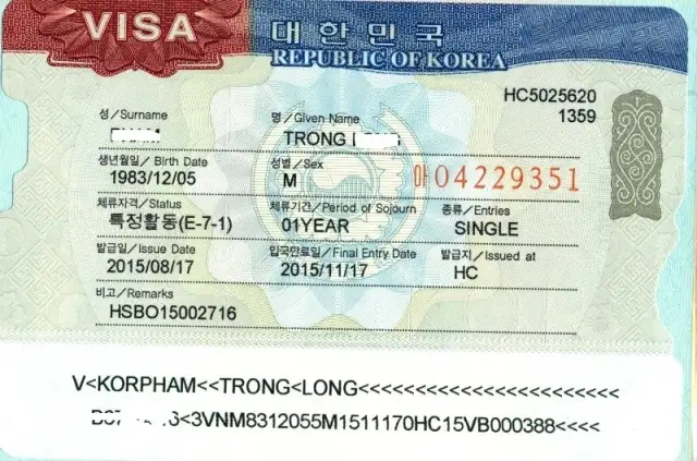 Xin visa E7 Hàn Quốc 2024: Thủ tục, lệ phí mới nhất